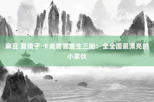 麻豆 夏晴子 卡迪碧官宣生三胎：全全国最漂亮的小家伙