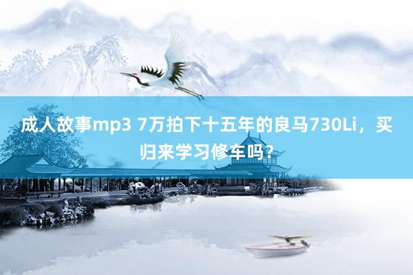 成人故事mp3 7万拍下十五年的良马730Li，买归来学习修车吗？