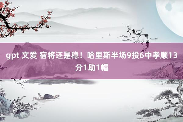 gpt 文爱 宿将还是稳！哈里斯半场9投6中孝顺13分1助1帽