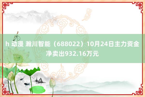 h 动漫 瀚川智能（688022）10月24日主力资金净卖出932.16万元