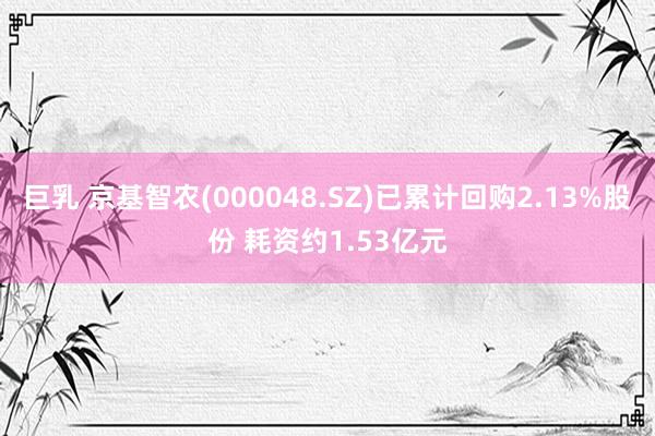 巨乳 京基智农(000048.SZ)已累计回购2.13%股份 耗资约1.53亿元