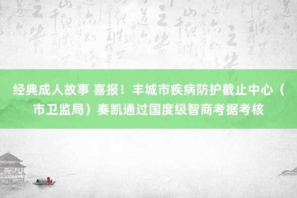 经典成人故事 喜报！丰城市疾病防护截止中心（市卫监局）奏凯通过国度级智商考据考核