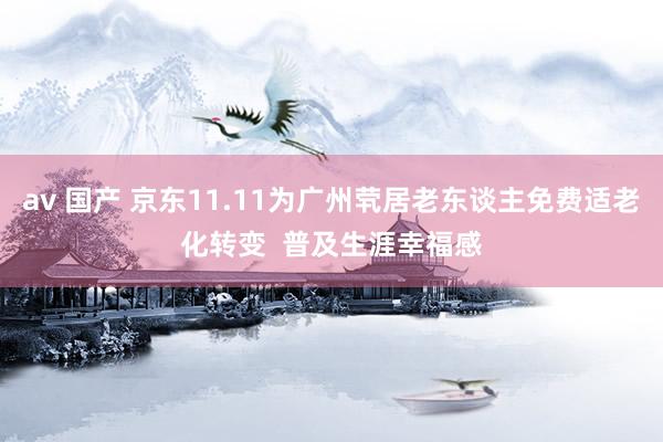 av 国产 京东11.11为广州茕居老东谈主免费适老化转变  普及生涯幸福感