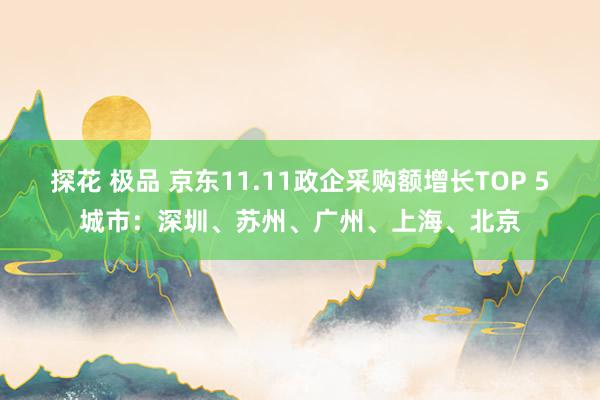 探花 极品 京东11.11政企采购额增长TOP 5城市：深圳、苏州、广州、上海、北京