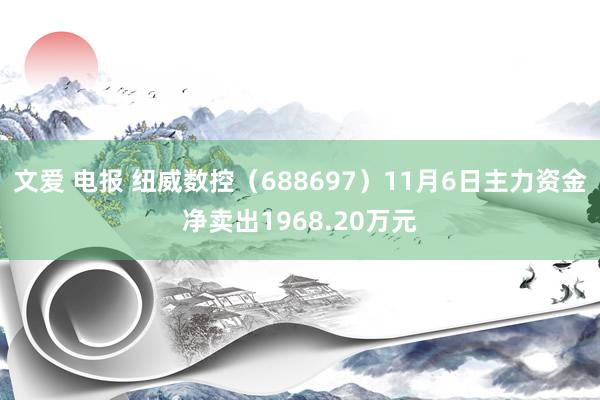 文爱 电报 纽威数控（688697）11月6日主力资金净卖出1968.20万元