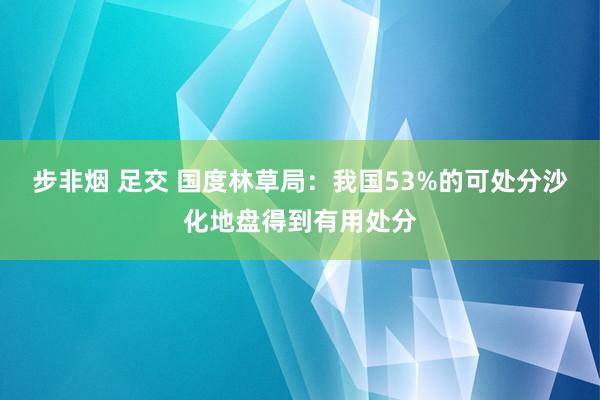 步非烟 足交 国度林草局：我国53%的可处分沙化地盘得到有用处分