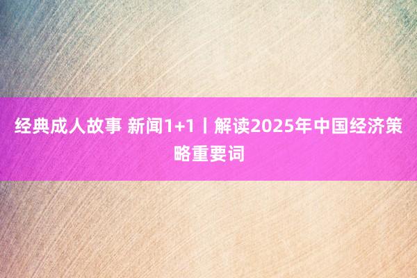 经典成人故事 新闻1+1丨解读2025年中国经济策略重要词