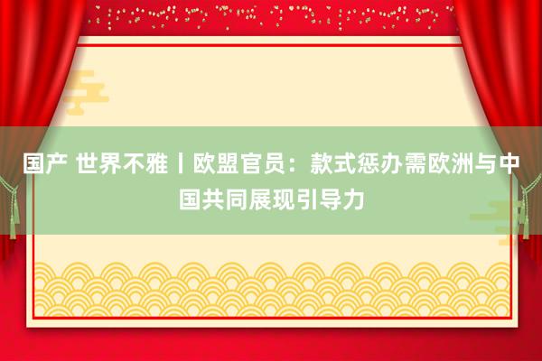 国产 世界不雅丨欧盟官员：款式惩办需欧洲与中国共同展现引导力