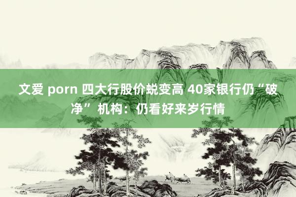 文爱 porn 四大行股价蜕变高 40家银行仍“破净” 机构：仍看好来岁行情