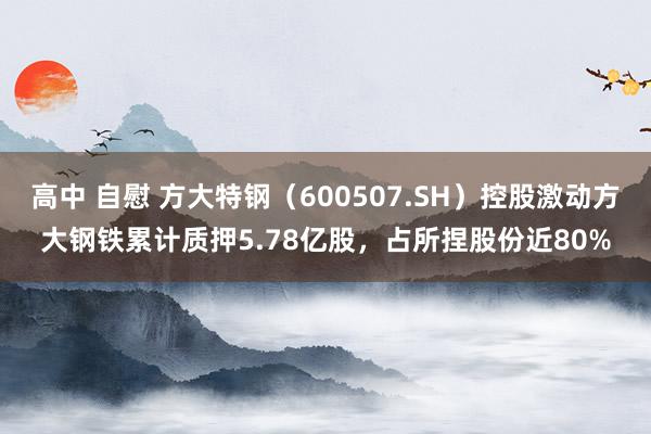 高中 自慰 方大特钢（600507.SH）控股激动方大钢铁累计质押5.78亿股，占所捏股份近80%