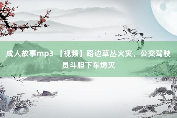 成人故事mp3 【视频】路边草丛火灾，公交驾驶员斗胆下车熄灭