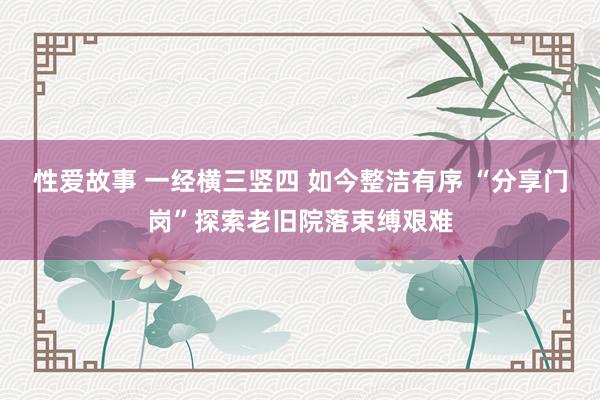 性爱故事 一经横三竖四 如今整洁有序 “分享门岗”探索老旧院落束缚艰难