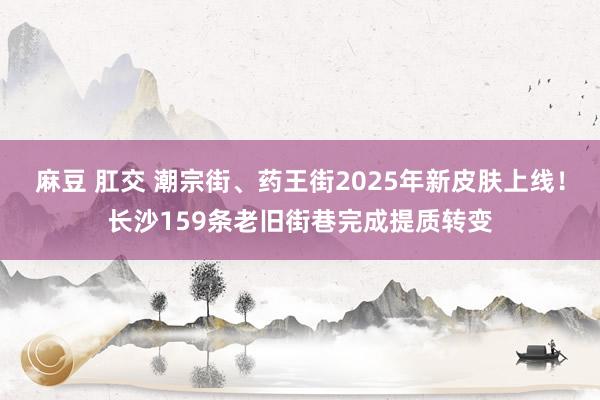 麻豆 肛交 潮宗街、药王街2025年新皮肤上线！长沙159条老旧街巷完成提质转变