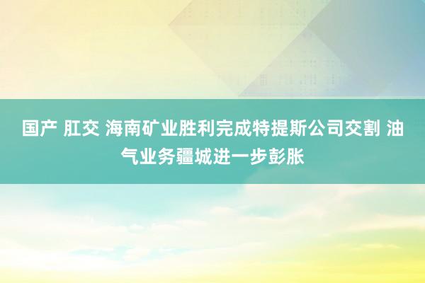 国产 肛交 海南矿业胜利完成特提斯公司交割 油气业务疆城进一步彭胀