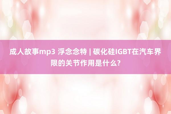 成人故事mp3 浮念念特 | 碳化硅IGBT在汽车界限的关节作用是什么?