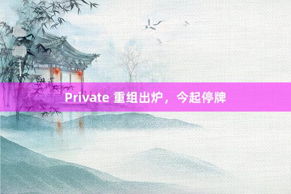 Private 重组出炉，今起停牌