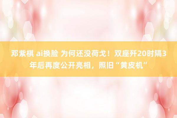 邓紫棋 ai换脸 为何还没荷戈！双座歼20时隔3年后再度公开亮相，照旧“黄皮机”