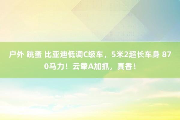 户外 跳蛋 比亚迪低调C级车，5米2超长车身 870马力！云辇A加抓，真香！